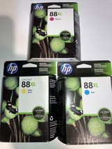 3 Pk Genuine HP 88XL Color Ink OfficeJet Pro K5400 K8600 L7650 L7590 New... - £22.03 GBP