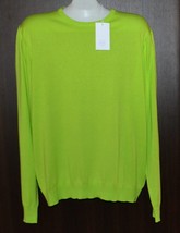 8 by Yoox Bright Green Italy Design Long Sleeve Cotton Men&#39;s Sweater Size 2XL  - £56.49 GBP