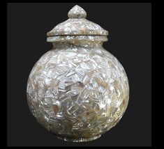 15&#39;&#39; Marble Flower pot Vase matka with lid inlay paua shell room home decor - $2,455.20