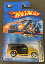 2005 HOT WHEELS &#39;&#39;PIN HEDZ&#39;&#39; #092  `40s WOODY BLACK &amp; GOLD 5 Spoke - £7.56 GBP