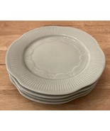 Pier 1 Celadon Dinner Plate Green 9.5&quot; Embossed Ribbed Scalloped Trim - ... - £38.53 GBP