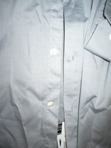 New Large NWT Mens Button Down Shirt 18 Light Gray Perry Ellis Cotton Stretch  - £31.34 GBP