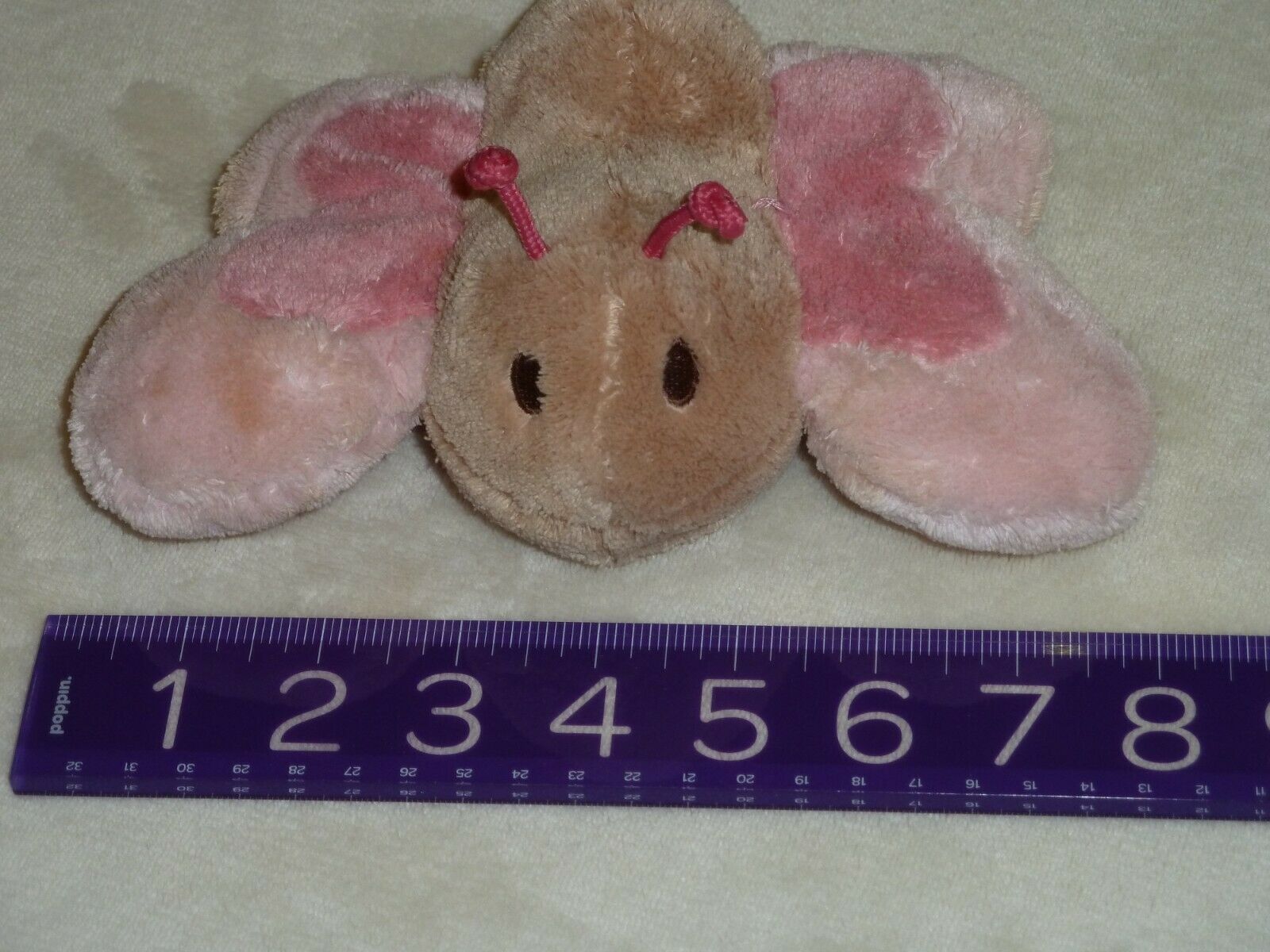 KRU Layette Kids Babies R Us Stuffed Plush Pink Tan Brown Butterfly Toy w Sound Item image 5
