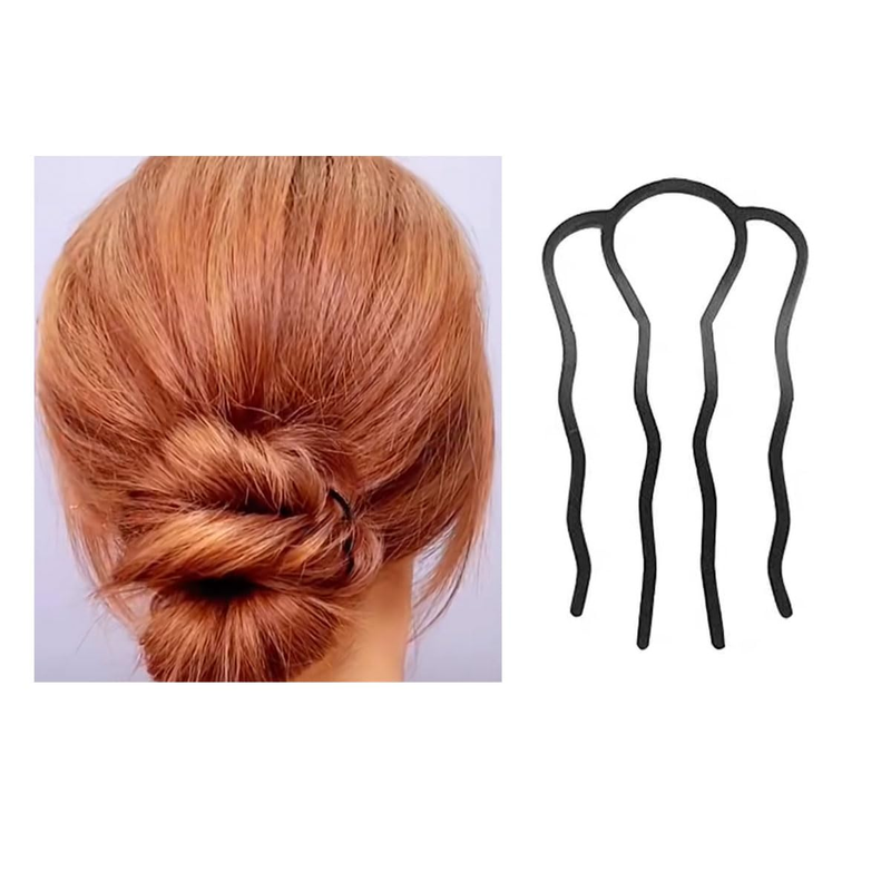 6 Piece Metal Hair Fork Clip Hair Side Combs Hair Pins Buns Updo U-Shape Hair Fo Item image 6