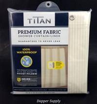 Titan Premium Fabric Shower Curtain/ Liner Waterproof Beige 70x72&quot; Resist Mildew - £22.24 GBP