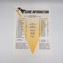 Pittsburgh Penguins 1995-96 December 9 1995 Game Notes Media Hartford Wh... - $24.74