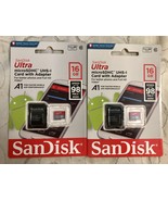 Lot of (2) SanDisk 16GB Ultra microSDHC UHS-I Memory Card with Adapter - $25.74 CAD