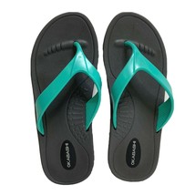 OKABASHI Breeze Women&#39;s Medium (7-8) Flip Flop Slide Sandals Slate Gray Sea Foam - £21.17 GBP