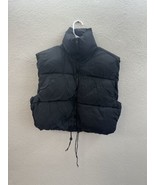 Unbranded Womens Vest Size XXL Black Zip Up Puffer Cropped - £11.06 GBP