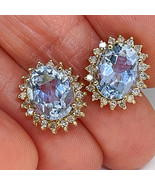 Aquamarine Diamond Earrings 14K Gold Appraisal - €3.822,87 EUR
