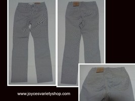 H&amp;M Pinstriped Jeans NWT Juniors Sz 6 Slim Fit Gray - £13.42 GBP