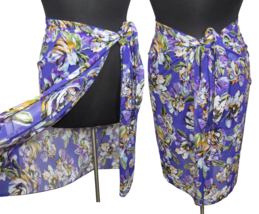 Swimsuits For All Beach Belle Purple Floral Plus Size Sarong - $34.99