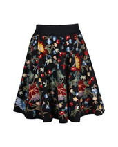 Alice + Olivia Floral Embroidered Skirt In Cotton Women Black Size 2 - $188.10