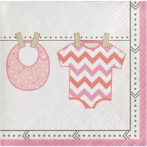 Bundle of Joy Girl Beverage Napkins - Baby Shower Party Supplies - $1.42