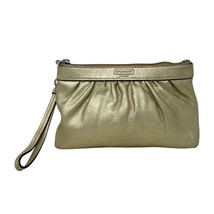Coach wallet Gold Wristlet leather metallic purse - £34.02 GBP