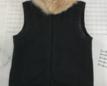 Ralph Lauren Black Label Vest Womens Extra Small Black Reversible Fur Co... - $98.99