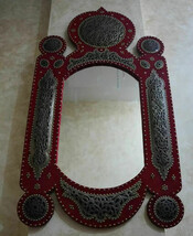 Intricately Silver Inlaid Velvet Wood Large Antique Moorish Damascene Mi... - €472,98 EUR
