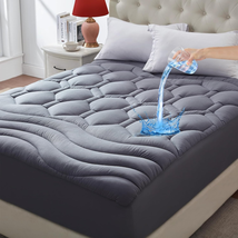 Waterproof Mattress Pad Super Soft Matress Bed Cover Quilted Cooling Fitted Deep - £39.81 GBP+