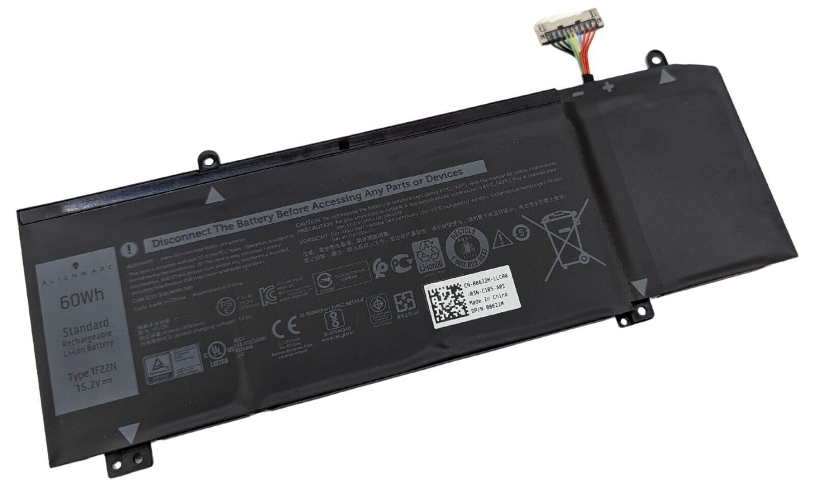 NEW Genuine Alienware M15 M17 G7 7790 60Wh 4-cell Laptop Battery - 1F22N 01F22N - $49.95