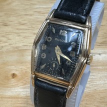 VTG Bulova Swiss Hand-Winding Watch 10BC Men 10k Gold Plated Small Second Barrel - £92.93 GBP