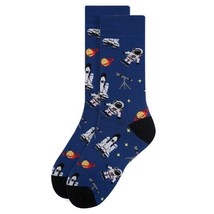 Men&#39;s Astronaut Socks Blue Black Gift for Him Dress Socks  Planets Rocke... - £11.07 GBP