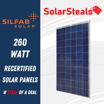 Used Silfab SLA260P 260W 60 Cell Polycrystalline 260 Watt Solar Panels - $90.00