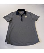Under Armour Heatgear Navy  Women&#39;s Medium Loose Polo Shirt Gray w/Blue ... - $204.64 MXN