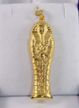 Egyptian Pharaoh King Tut Coffins Hallmark 18K Yellow Gold Pendant 12.5 Gr- 2.4" - $1,149.83