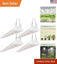 4 Pack 4ft LED Grow Light, 60W 350W Equivalent, Sunlike Full Spectrum In... - $239.56