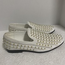 Royal Shoes Gold Spikes Smoking Slip-on Red Bottom Men’s Dress Shoes LF-... - $925.64 MXN