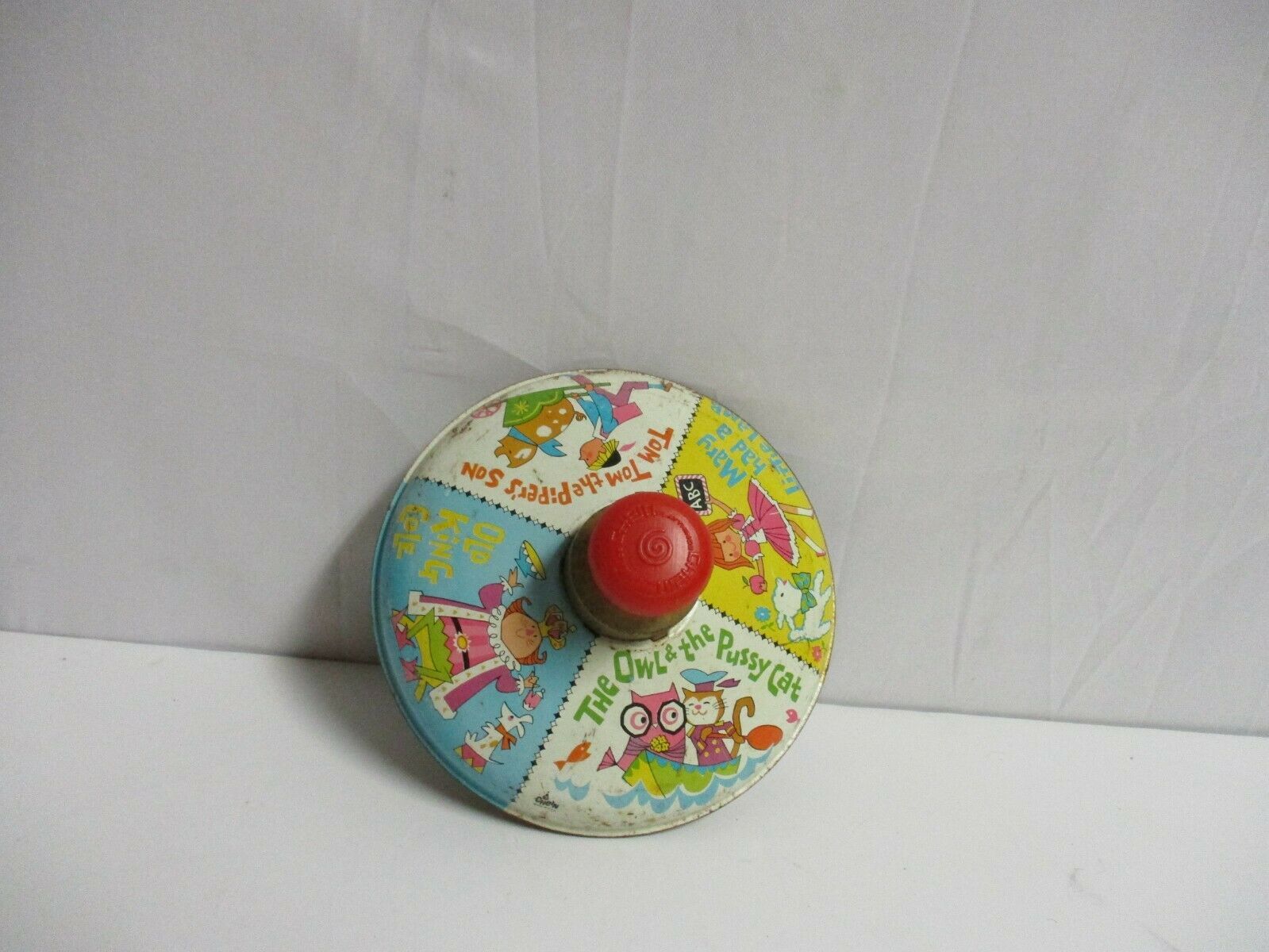 Primary image for Vintage J. Chein Metal Tin and plastic Spinning Top Story Book Theme works