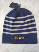 Nike Beanie Men&#39;s One Size Multi Stripe U.S. Navy Swoosh Logo Workout Ru... - £16.02 GBP