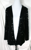 Loila Sequin Covered Open Front Cardigan Women&#39;s Small Lined Long Sleeve... - $20.55