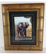 AFRICAN ELEPHANT 3D 11&quot; X 13&quot; Gold Framed Art Print Home Decor Wall Picture - £87.51 GBP