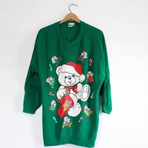 Vintage Teddy Bear Christmas Sweatshirt Large - £21.15 GBP