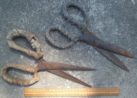 Two Large Pairs Of Antique HEAVY-DUTY Handmade Taylor&#39;s Scissors. - £59.15 GBP