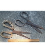 TWO LARGE PAIRS OF ANTIQUE HEAVY-DUTY HANDMADE TAYLOR&#39;S SCISSORS. - £58.19 GBP