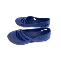 Plastic Blue Slip On Shoes Womens Size 6 Diagonal Mary Jane - £10.26 GBP