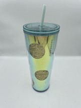 NEW Starbucks Holiday 2020 GOLD Glitter Dots 24oz Cold Venti Tumbler - £24.05 GBP