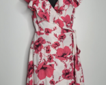 Free People Women Dress Small Floral Print True Wrap Tie Ruffle Rayon Vi... - $18.99
