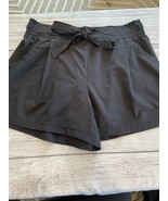 Apana Athletic Shorts - Tie Waist, Pockets, Comfortable, Black - Size L - $12.00