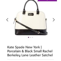 Kate Spade Cream Black Berkeley Lane Rachelle Shoulder Satchel Leather Bag - $39.59