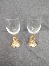 2 Vintage Walt Disney Company Winnie the Pooh Wine Goblets Glasses Light... - $36.97