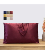 Burgundy Pure Mulberry Silk Pillowcase | Standard, Queen &amp; King | Float ... - $74.99+