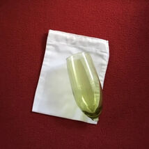 Groom's Chuppah Wedding Glass In a white cotton or blue velvet bag - $35.64