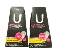 Lot of 2 U by Kotex Balance Daily Wrapped Thong Panty Liner Reg Absorben... - £10.88 GBP