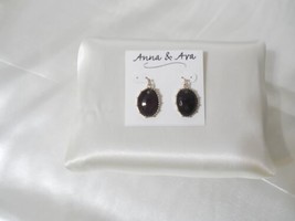 Anna &amp; Ava 1-1/2&quot; Gold Tone Dark Red Stone Dangle Drop Fish Hook Earring... - £6.63 GBP