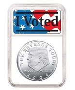 SILVER PLATED I VOTED 2024 Trump EMBOSSED EDITION Eagle Seal w/Display Case - $183.36 MXN