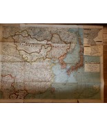 H.E.C Robinson CHINA &amp; JAPAN with Adjoining Lands 1930’s Folding Map 30&quot;... - £223.17 GBP