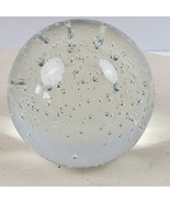 Vintage BIG Crystal Glass Paper Weight Clear w/ Bubbles 4&quot; Tall Murano S... - $30.86